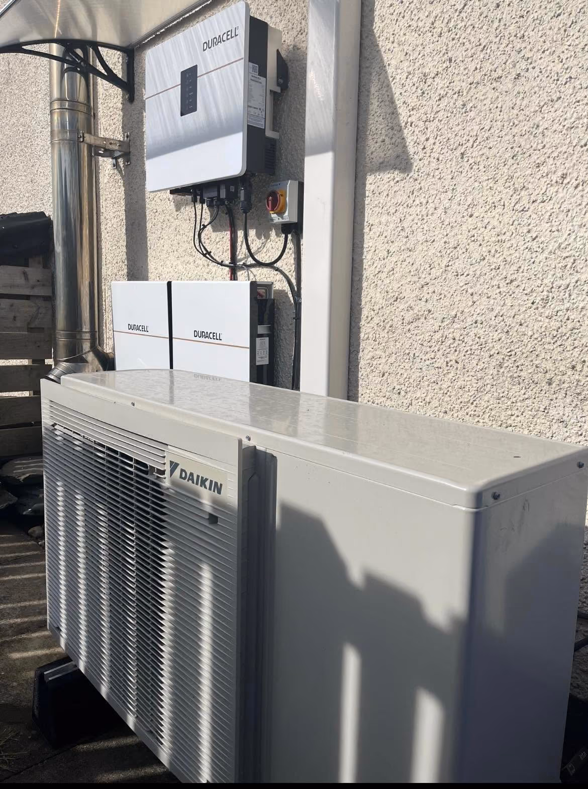 Daikin heat pump installed as part of a wider home energy system